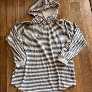 Chaus Beige and Brown Striped Hoodie